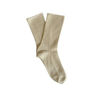 KLU GLITTER LUREX SOCKS - BEIGE