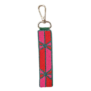 BEADED KEY CHAIN - BELLA PINK