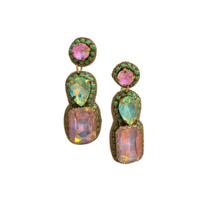 PASTEL 3 RECTANGLE BEAD EARRING