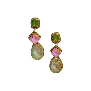 PASTEL PINK GREEN EARRING