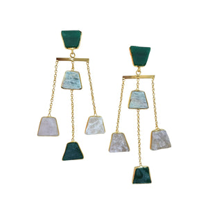 ELKA EARRING - GREEN & PINK