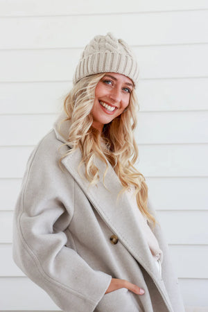 CLASSIC CHUNKY KNIT BEANIE - OATMEAL
