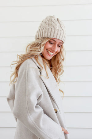 CLASSIC CHUNKY KNIT BEANIE - OATMEAL