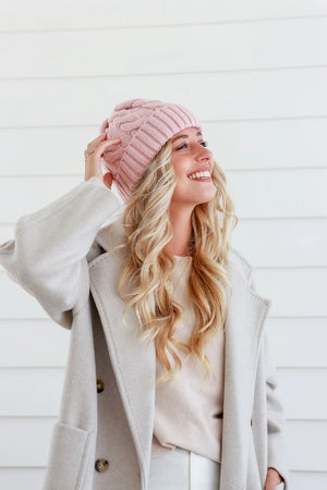 CLASSIC CHUNKY KNIT BEANIE - PINK