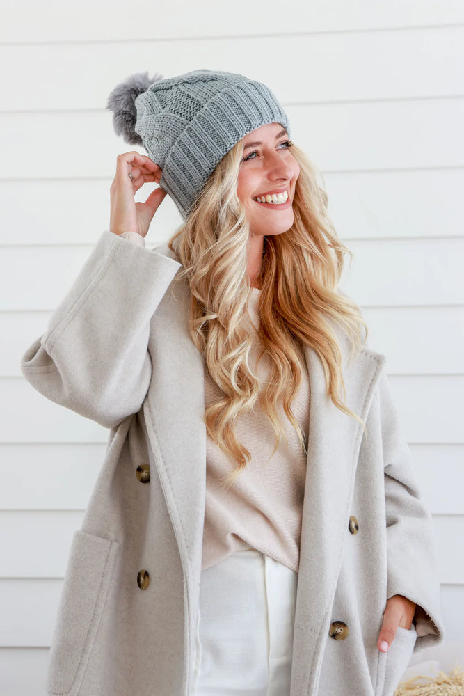 CLASSIC POM BEANIE - GREY