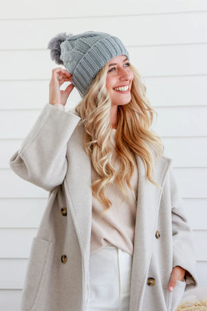 CLASSIC POM BEANIE - GREY