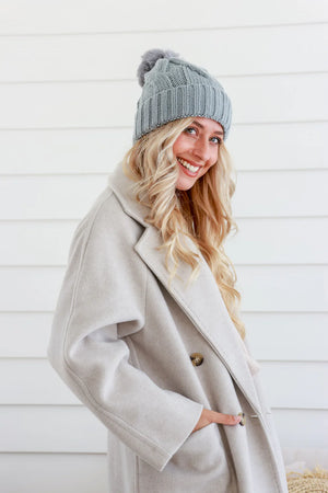 CLASSIC POM BEANIE - GREY