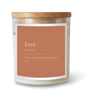 DICTIONARY MEANING LOVE CANDLE - SOY CANDLE 600G