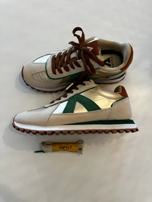 GATE SNEAKERS - TURTLE GREEN COGNAC