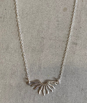 ABSTRACT RAY SILVER NECKLACE