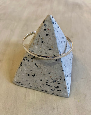 HAMMERED BANGLE - STERLING SILVER 4MM