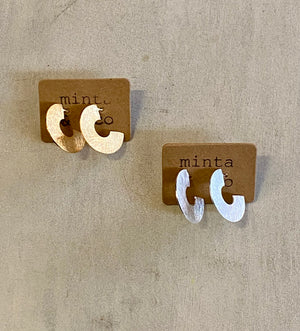 FLAT C SILVER HOOP EARRING