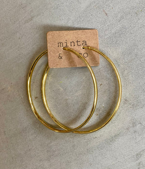 CLASSIC HOOP GOLD EARRING - 50MM