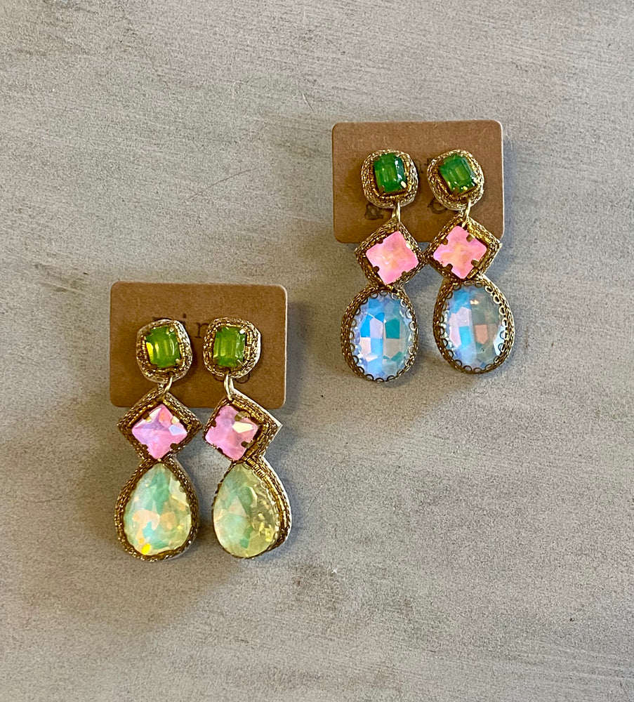 PASTEL PINK BLUE EARRING