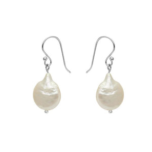 FLAT FRESHWATER PEARL EARRING