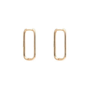 RECTANGLE ROSE GOLD HOOP EARRING