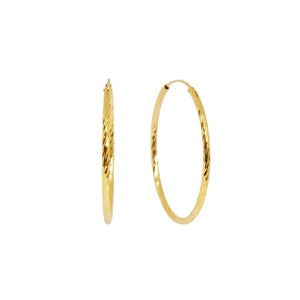 DIAMOND CUT HOOP GOLD EARRING - 40MM