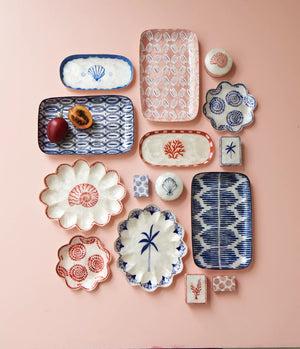 ATLANTIC BLUE IKAT TRAY