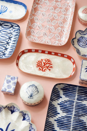 ATLANTIC BLUE IKAT TRAY