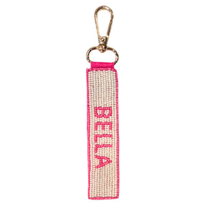 BEADED KEY CHAIN - BELLA WHITE