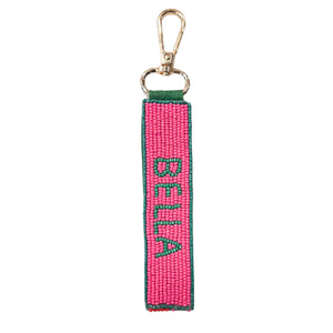 BEADED KEY CHAIN - BELLA PINK