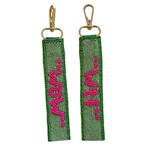 BEADED KEY CHAIN - WTF & WOW