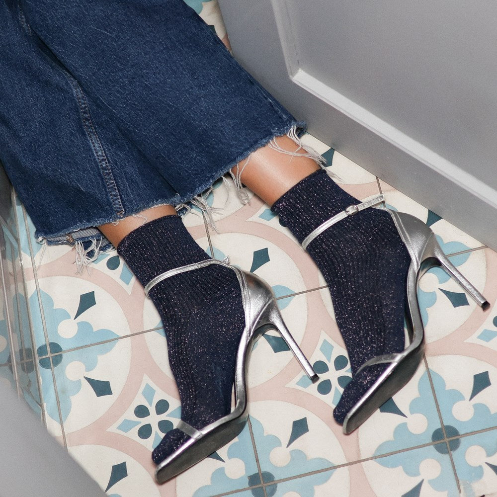 KLU SOCKS GLITTER LUREX - BLUE
