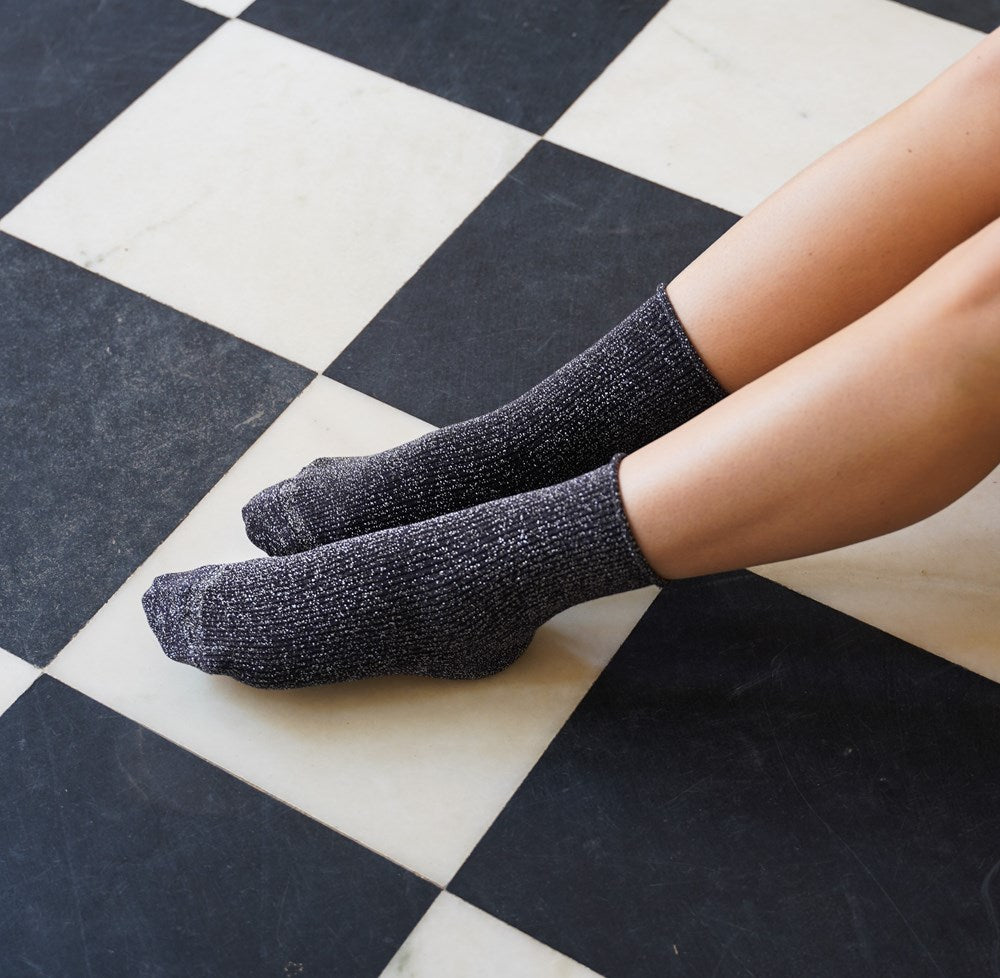 KLU GLITTER LUREX SOCKS - GREY
