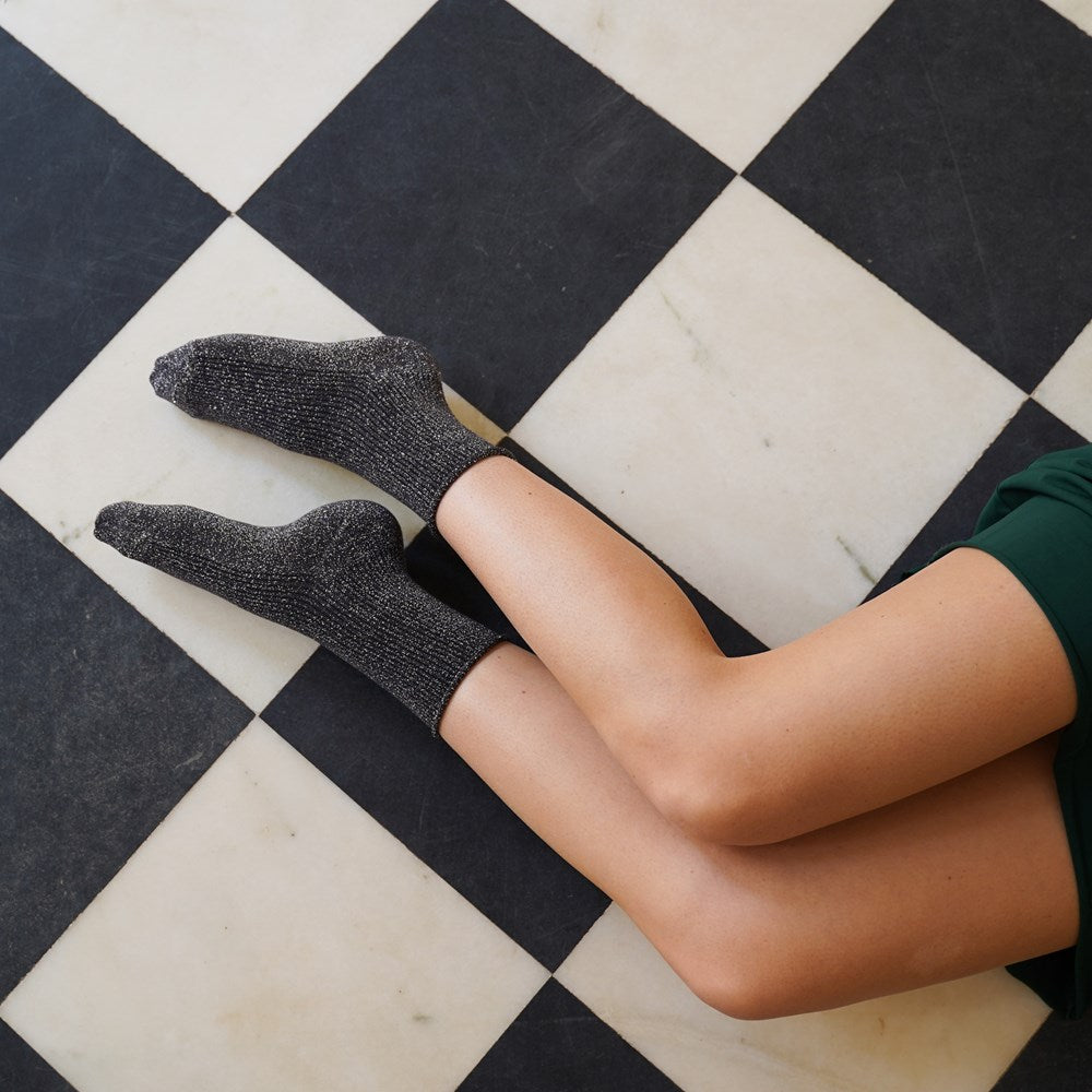 KLU GLITTER LUREX SOCKS - GREY