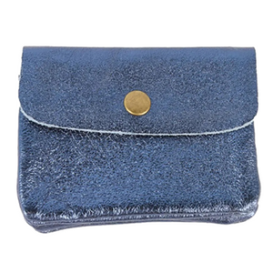 MAISON FANLI- COIN PURSE - METALLIC BLUE JEANS