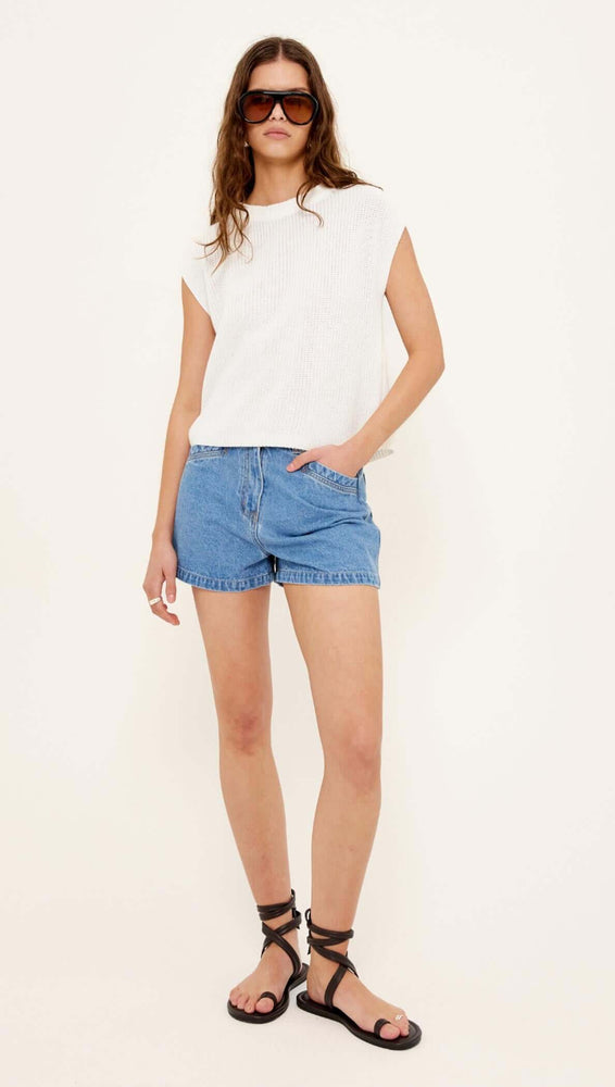 NOA MID BLUE DENIM SHORTS