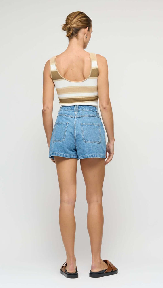 NOA MID BLUE DENIM SHORTS