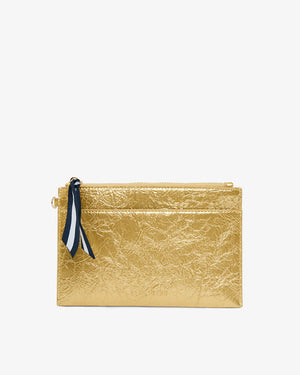 NEW YORK COIN PURSE - GOLD CRINKLE