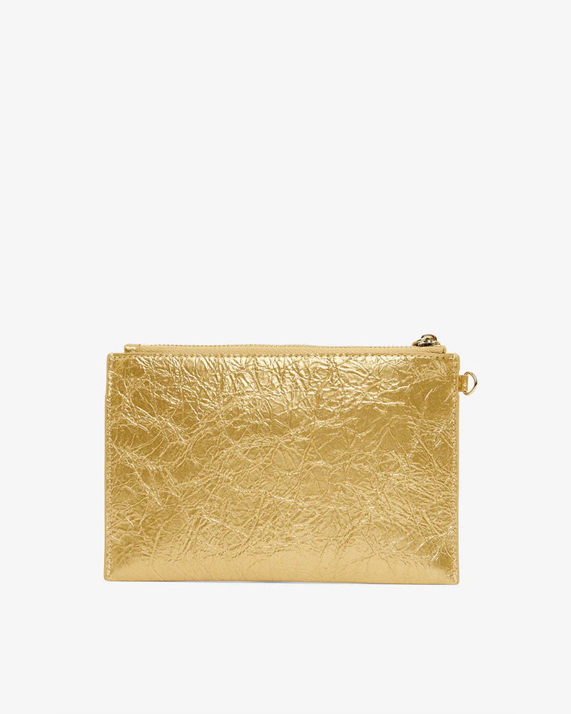 NEW YORK COIN PURSE - GOLD CRINKLE