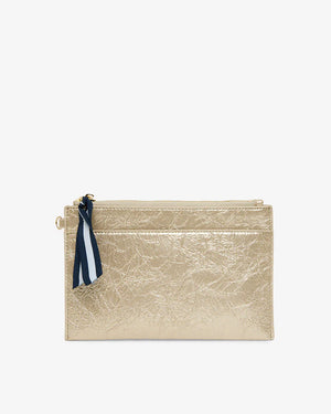 NEW YORK COIN PURSE - LIGHT GOLD CRINKLE