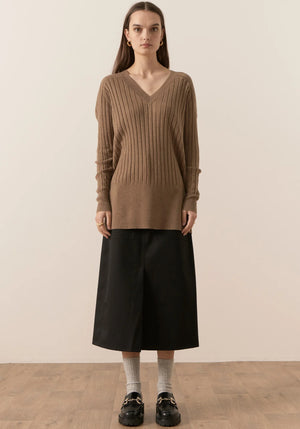 VIDAL V-NECK KNIT - CEDAR