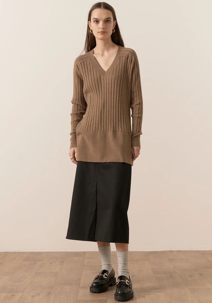 VIDAL V-NECK KNIT - CEDAR