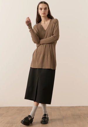 VIDAL V-NECK KNIT - CEDAR