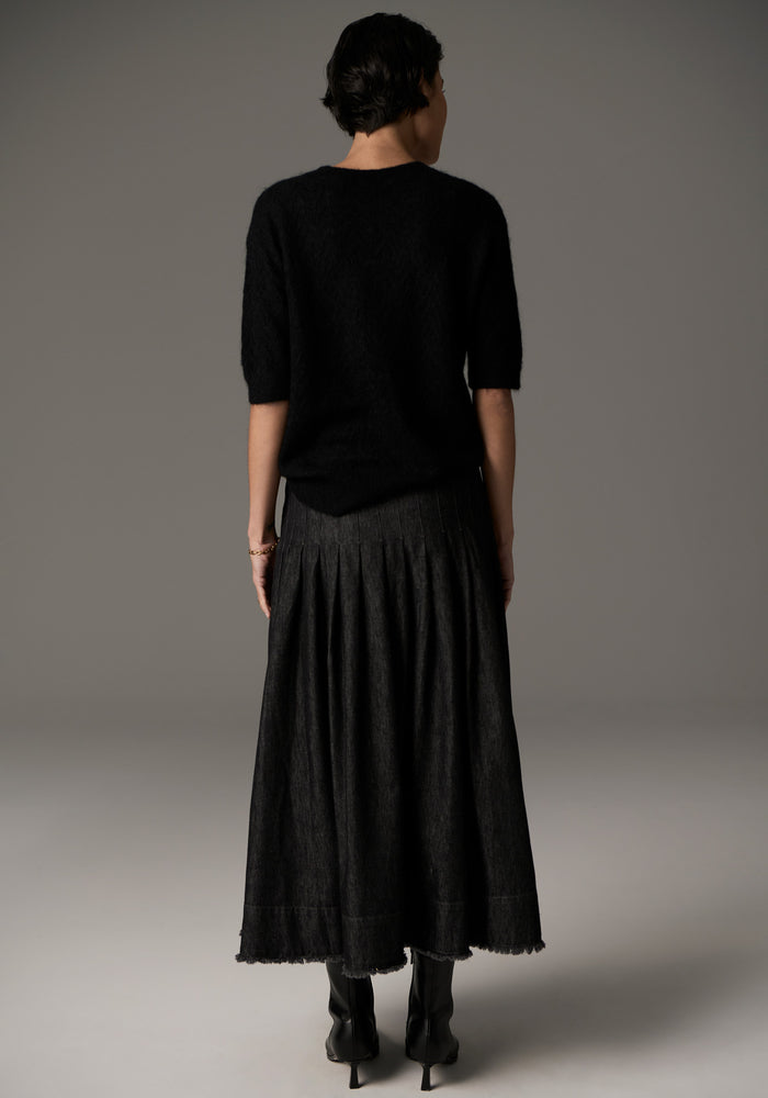 ASTRID TEE POINTELLE - BLACK