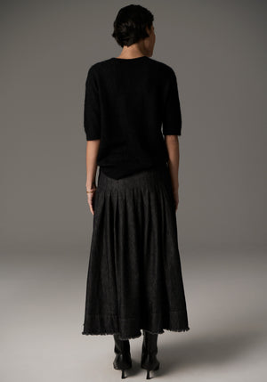 ASTRID TEE POINTELLE - BLACK