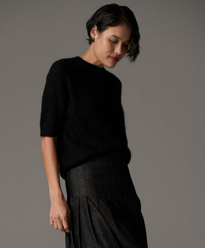 ASTRID TEE POINTELLE - BLACK