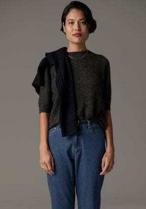 ASTRID TEE POINTELLE - BLACK