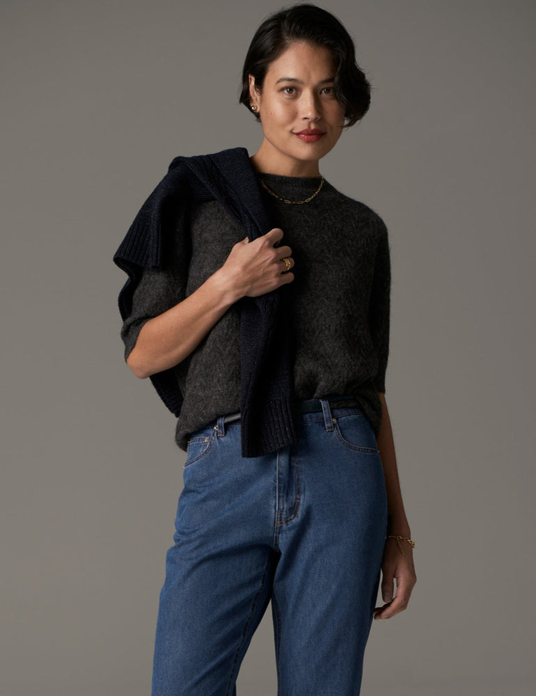 ASTRID TEE POINTELLE - BLACK