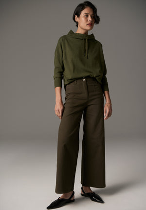 LAUREN WIDE LEG JEAN - KHAKI