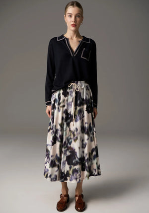 BENNET LUREX POLO KNIT - INK