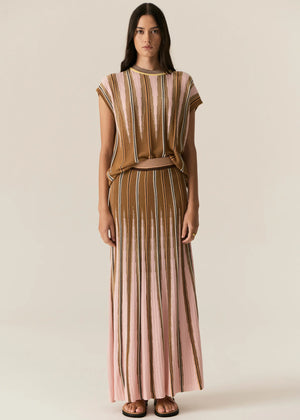 TEDD KNIT SKIRT - GINGER & PINK