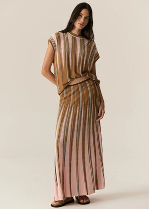 TEDD KNIT SKIRT - GINGER & PINK