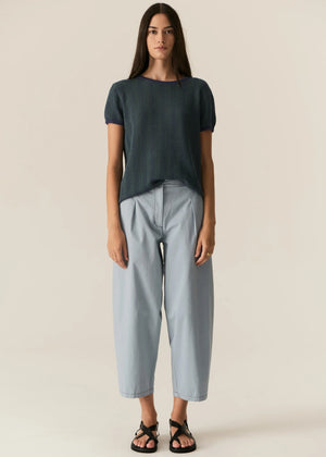 JULES KNIT TEE - GREEN & BLUE