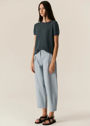 JULES KNIT TEE - GREEN & BLUE
