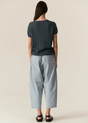 JULES KNIT TEE - GREEN & BLUE